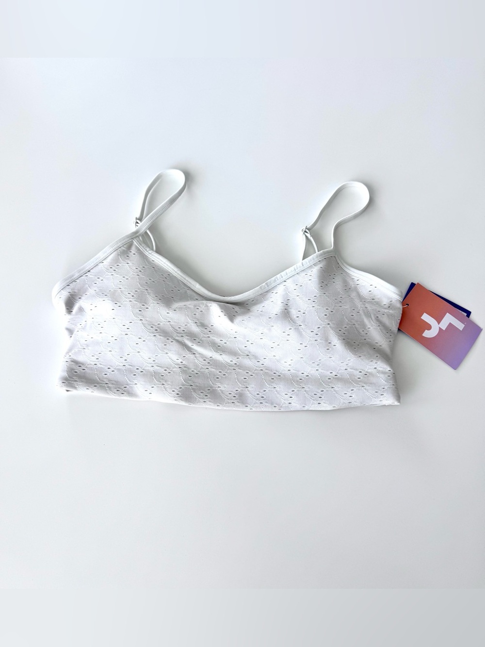 JoyLab White Eyelet Bralette Athletic Bra, Size L